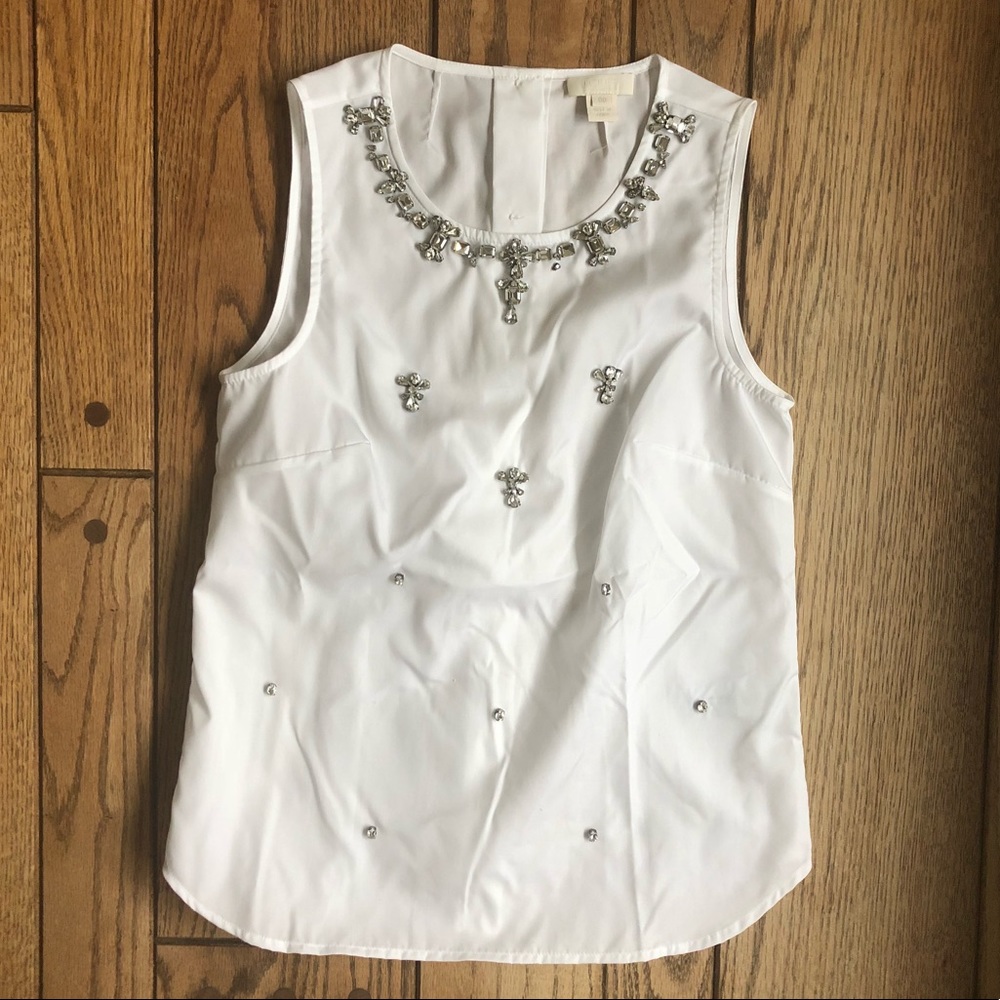 Jcrew jeweled sleeveless shirt!